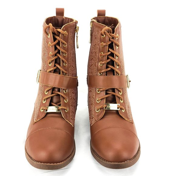 Bebe Women's Ofeibea Logo Ankle Boots Comba size 8 - Picture 3 of 10